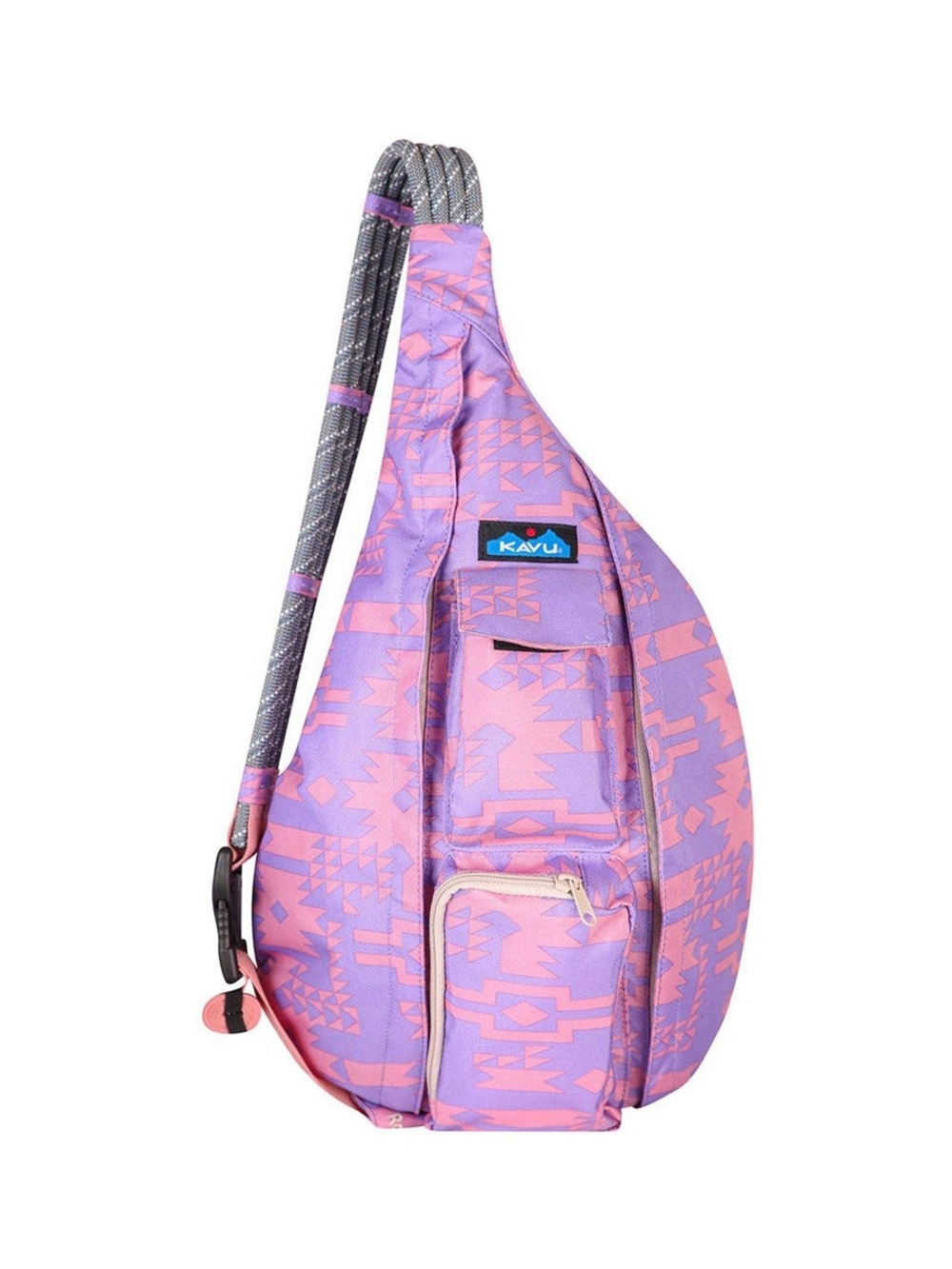 Kavu Crossbody Sling Bag - Lavender and Pink Aztec